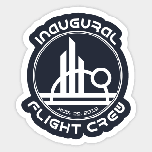Inaugural Flight Crew, East - White, Front Only Sticker
